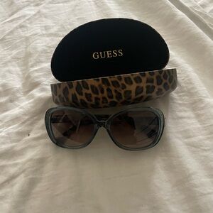 Guess Black Gradient Sunglasses with Leopard Case